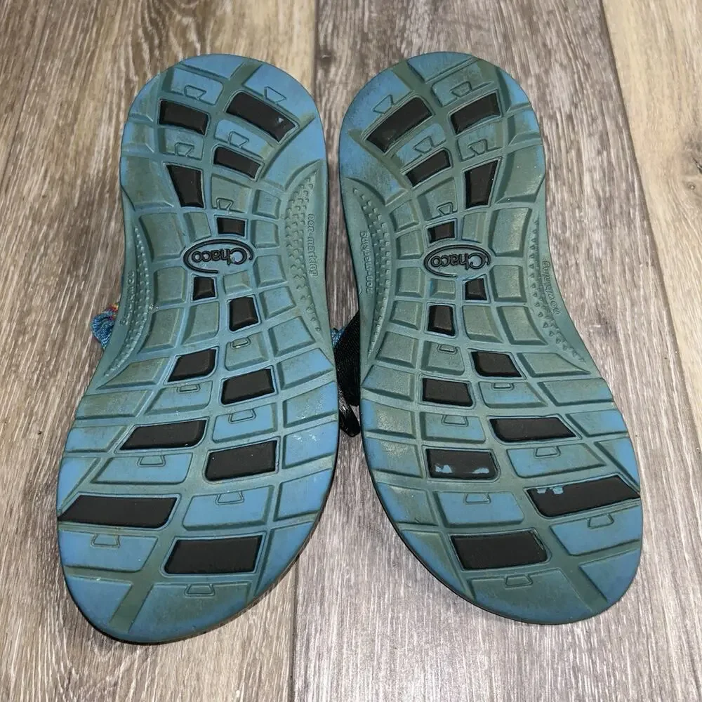 Chaco Multicolor Blue Aztec Strap Hiking Outdoor Sandals Youth US Size 13